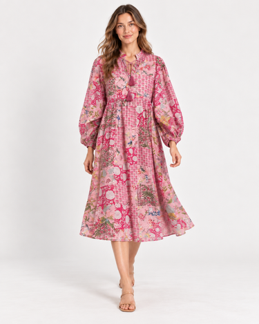 BOHEMIAN PATCHWROK COTTON DRESS