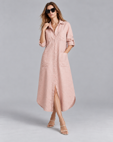 LINEN 4 POCKETS LONG SHIRT