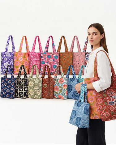 Assorted Hand Block Cotton Totes