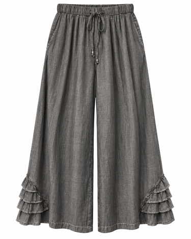 TIERED RUFFLE HEM PANTS