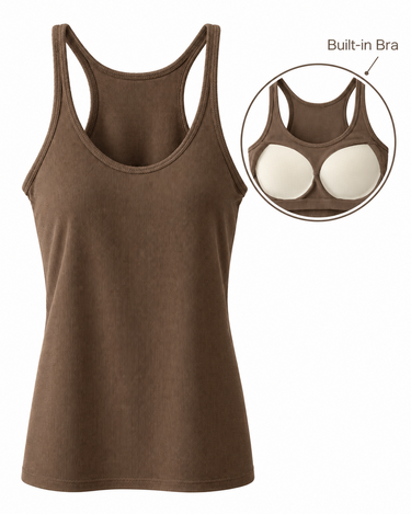 RACER BUILT IN BRA TANK TOPS